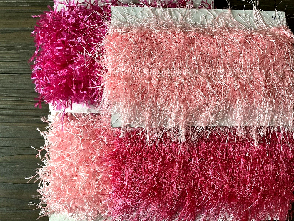 19 Yard Lot *Valentine Candy Pink* Bolted Mixed Trim / Eyelash Sewing Craft