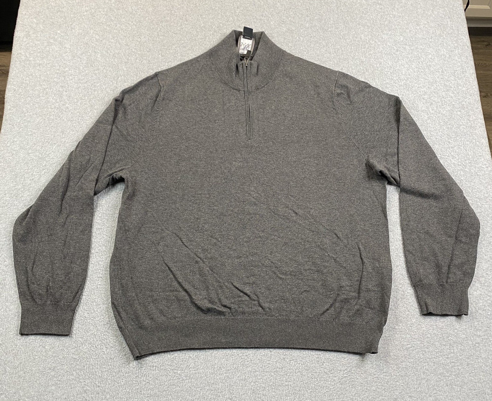 Jos A Bank Sweater Mens 2XL Traveller Pima Cotton 1/4 Zip Knit Pullover Preppy