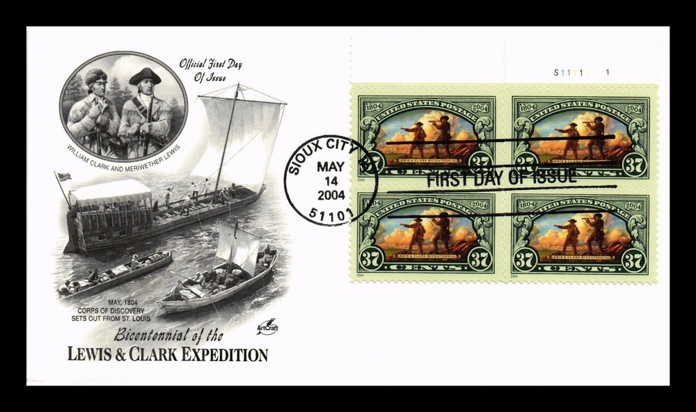 Dr Jim Stamps Us Cover Lewis & Clark Expedition Bicentennial Fdc Plate Block