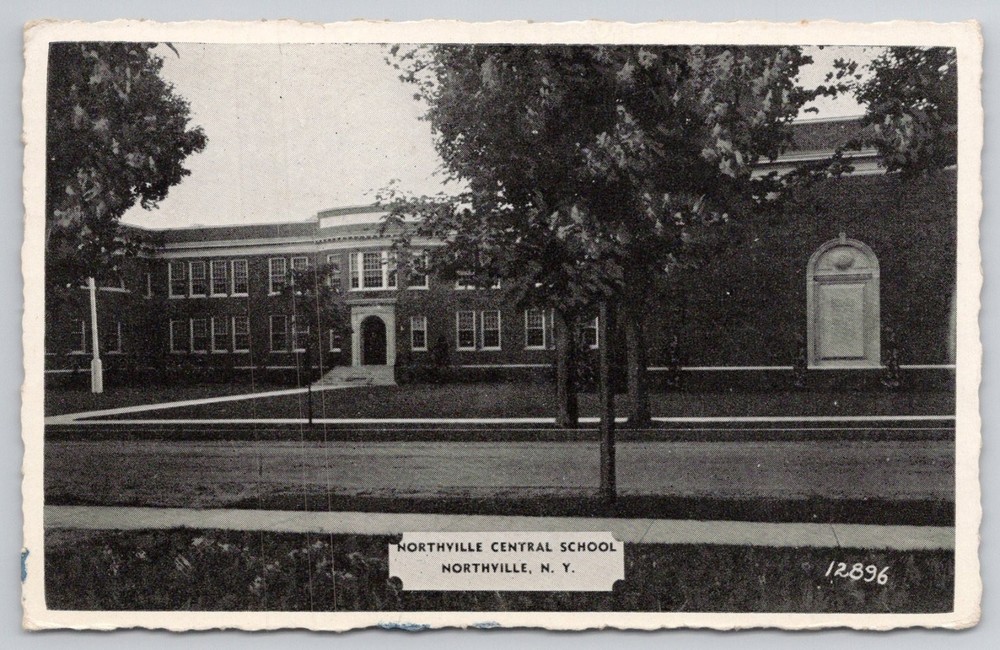 1940 Northville NY Central School Postcard Dexter Press New York