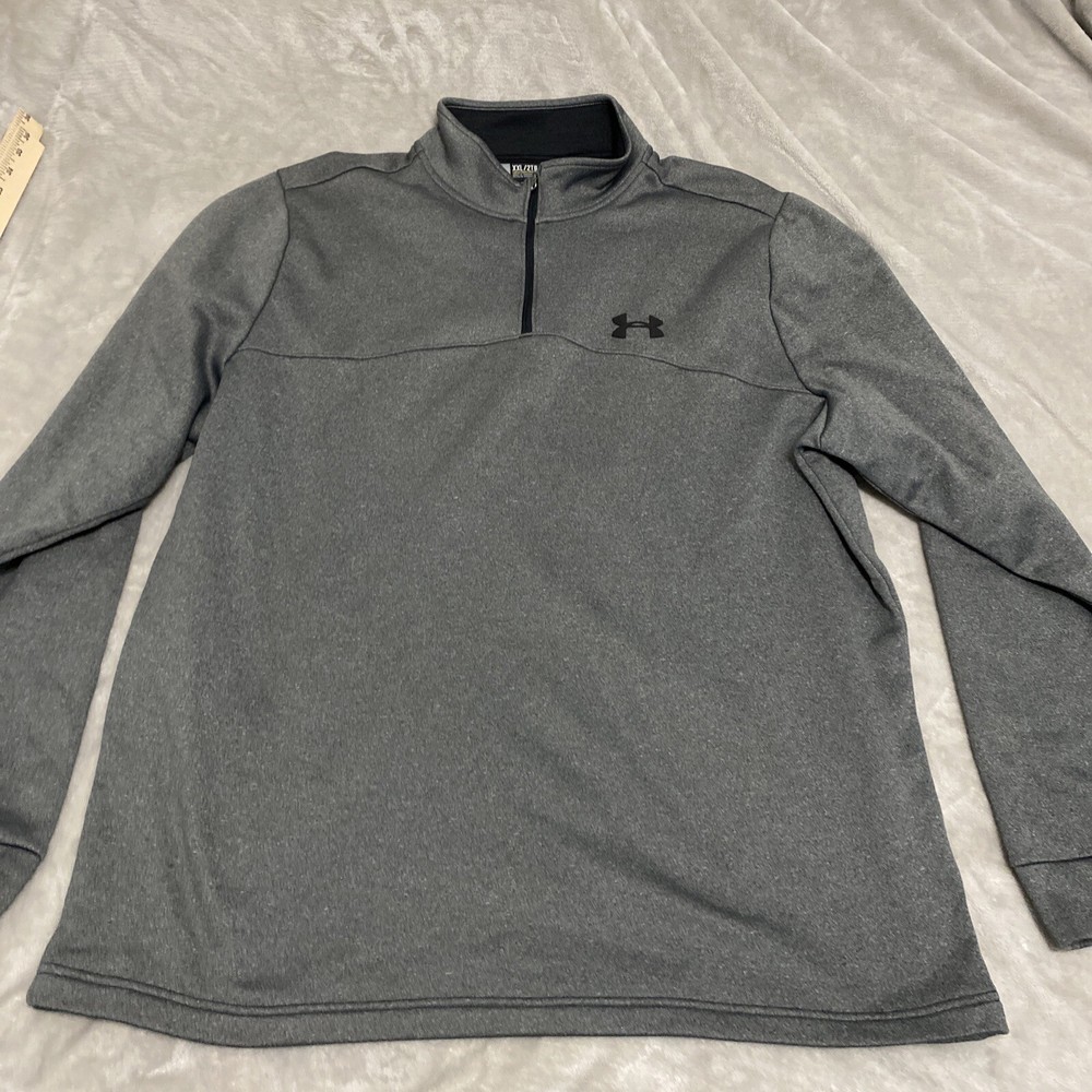 Under Armour Sweater Mens 2XL XXL Gray Golf Pullover 1/4 Zip HeatGear
