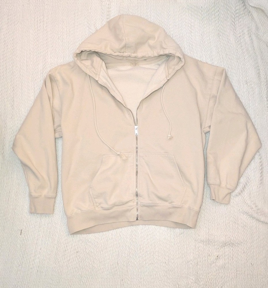 Brandy Melville John Galt Cotton Ivory Hoodie Zip Up Jacket One size (Oversized)