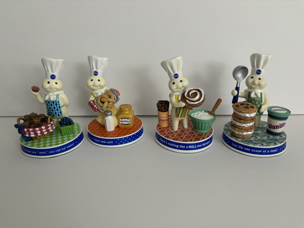 4 Danbury Mint Pillsbury Doughboy Delights Collection 2011 2012 Figurine Figure
