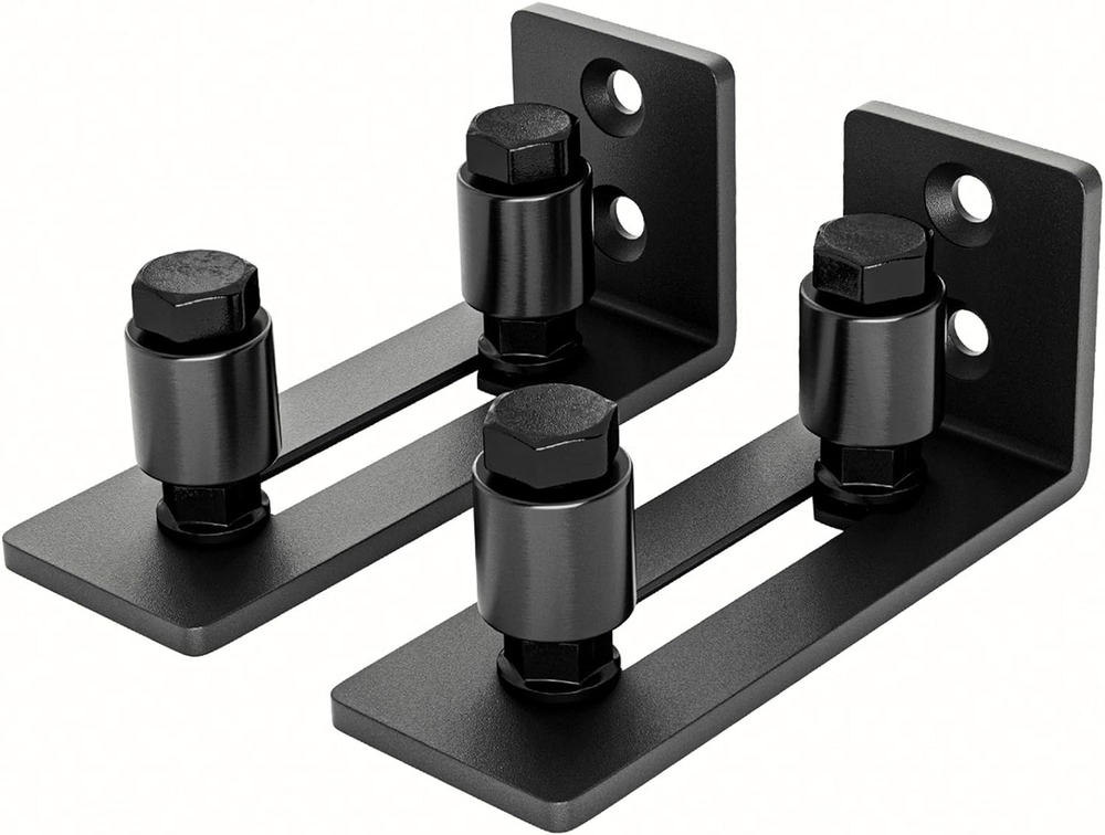 Sliding Barn Door Bottom Adjustable Floor Guide Roller, Black, Smoothly and Quie