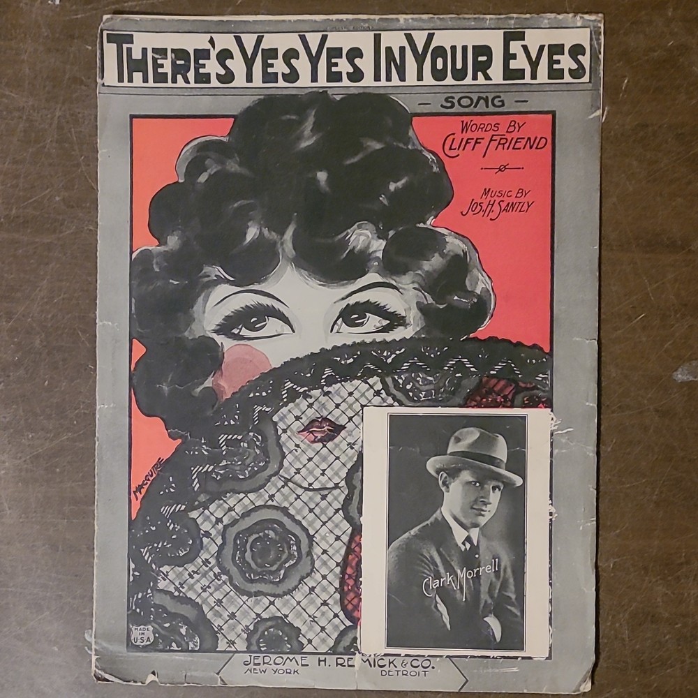 There's Yes Yes In Your Eyes Sheet Music Piano Voice Jerome Remick Popular