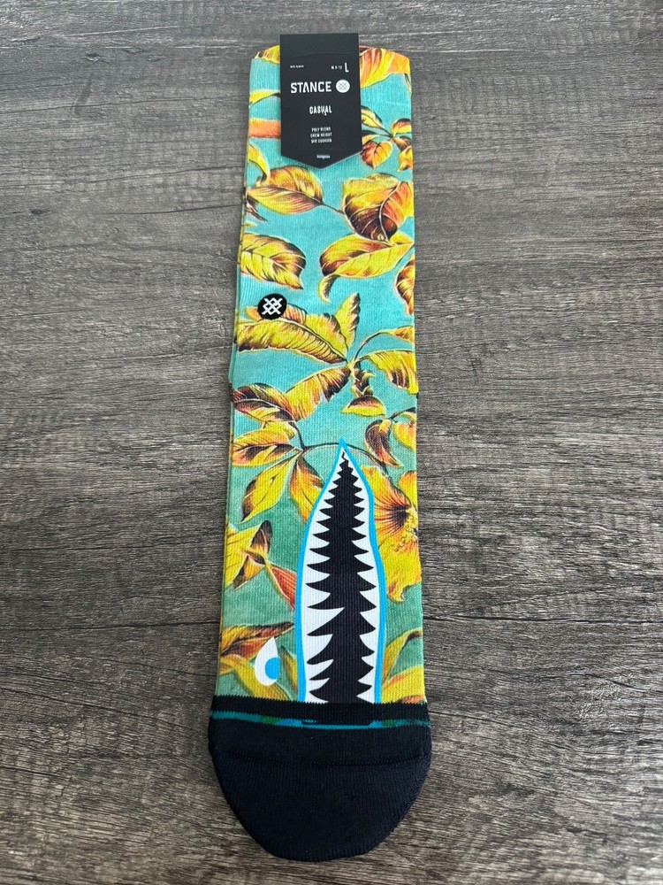 Stance Casual Poly Blend Crew - TROPICS WARBIRD - Men's LARGE 9-13 (NWT)
