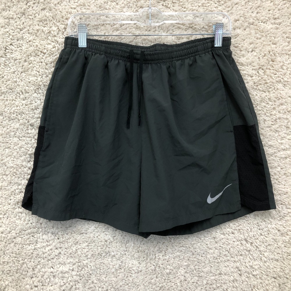 Nike Shorts Large Adult Gray Dri Fit Athletic LinedSwoosh Running Workout Mens L