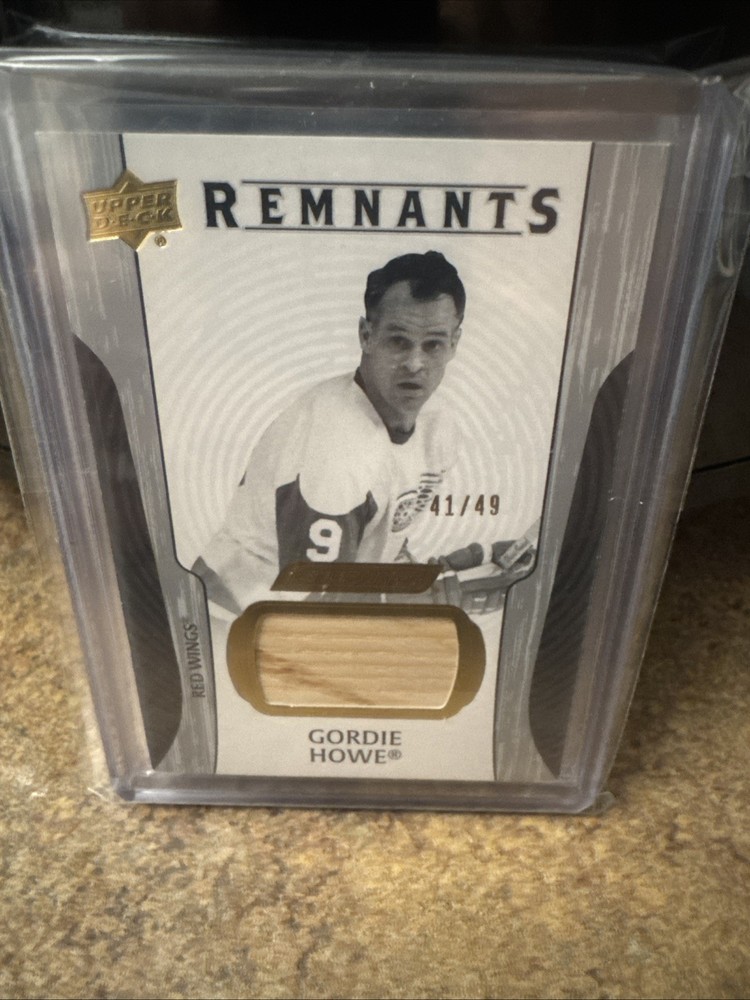 2025 Engrained Icons Remnants Game Used Stick Gordie Howe #/49 Gold R-GH