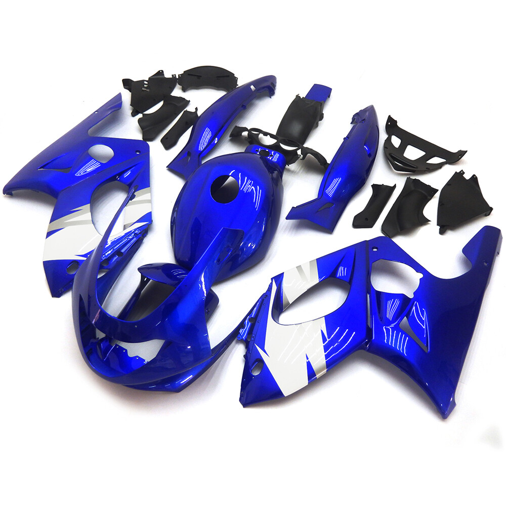 Injection Blue White Fairing Kit for 1996-2007 Yamaha YZF600R Plastic Bodywork