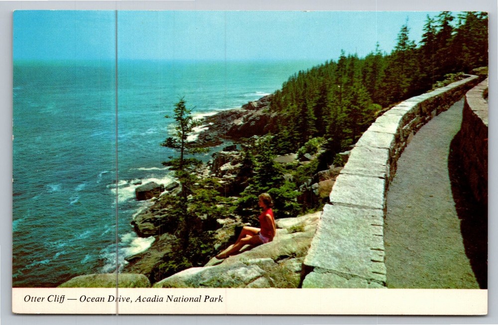 Otter Cliff Ocean Drive Acadia National Park Bar Harbor Maine Postcard-image