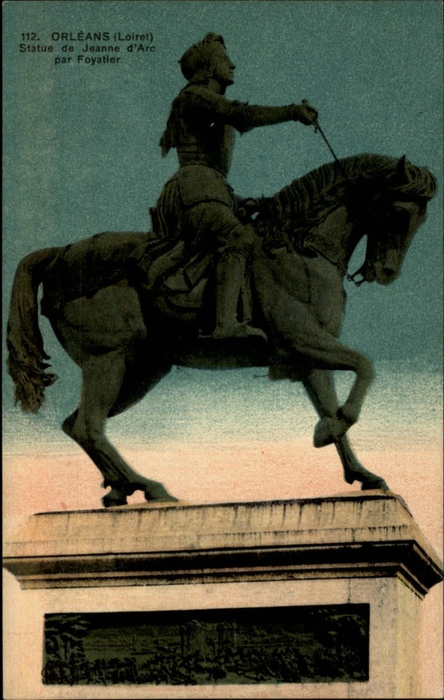 Statue Jeanne DArc Orleans Loiret France vintage postcard s841
