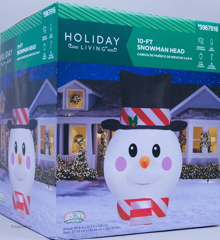Christmas Gemmy 10 ft  Giant Snowman Head with Top Hat Airblown Inflatable NIB