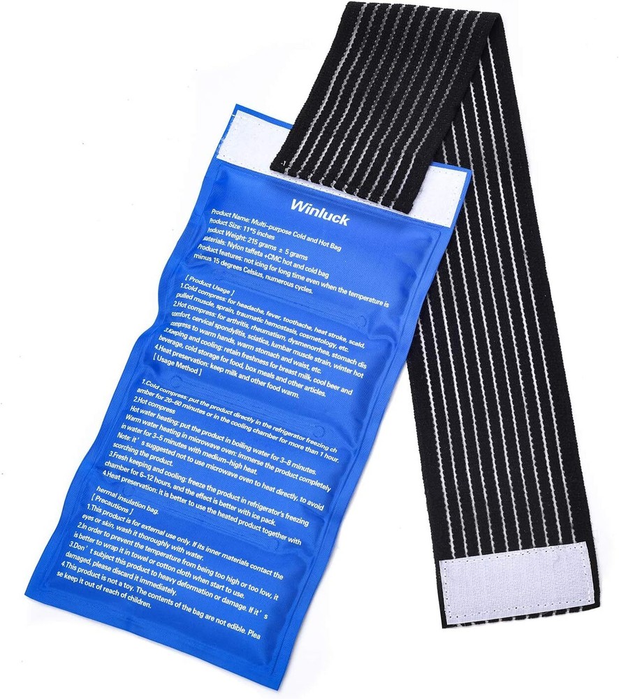 Gel Ice Packs for Injuries- Adjustable Wrap Pain Relief Pack+Heat...