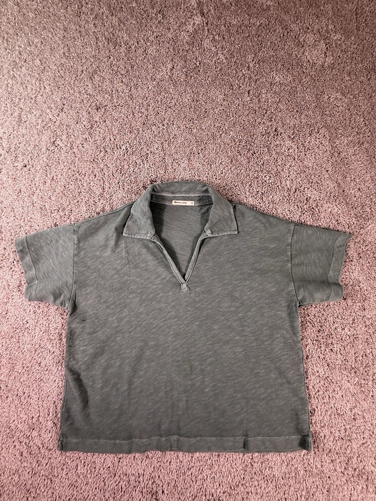 NWOT Marine Layer Women’s Top Oversized cropped V Neck Green Medium