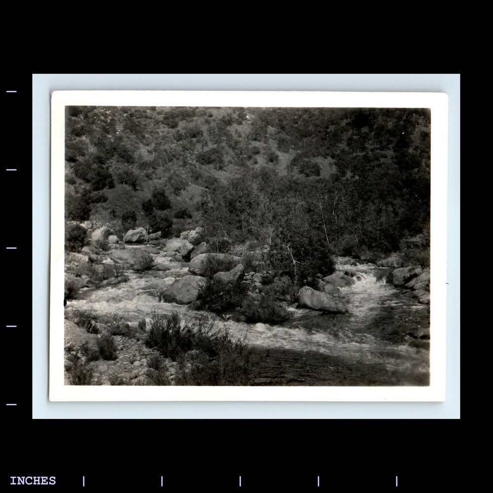 Old Vintage Photo MOUNTAIN LANDSCAPE ROCKS RIVER