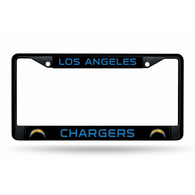 los angeles chargers nfl football logo black license plate frame made in usa