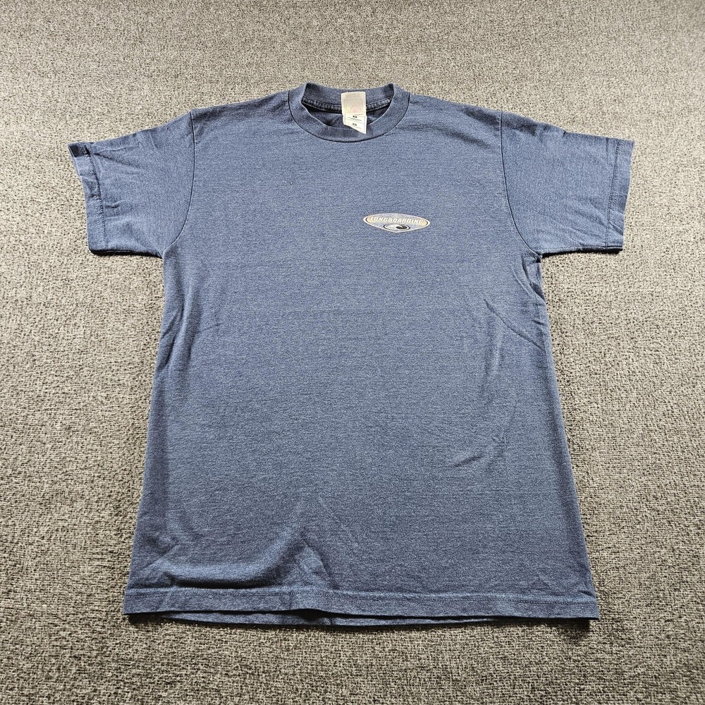 Vintage Fruit Of The Loom Shirt Mens Medium Blue Longboarding Graphic Tee 90s