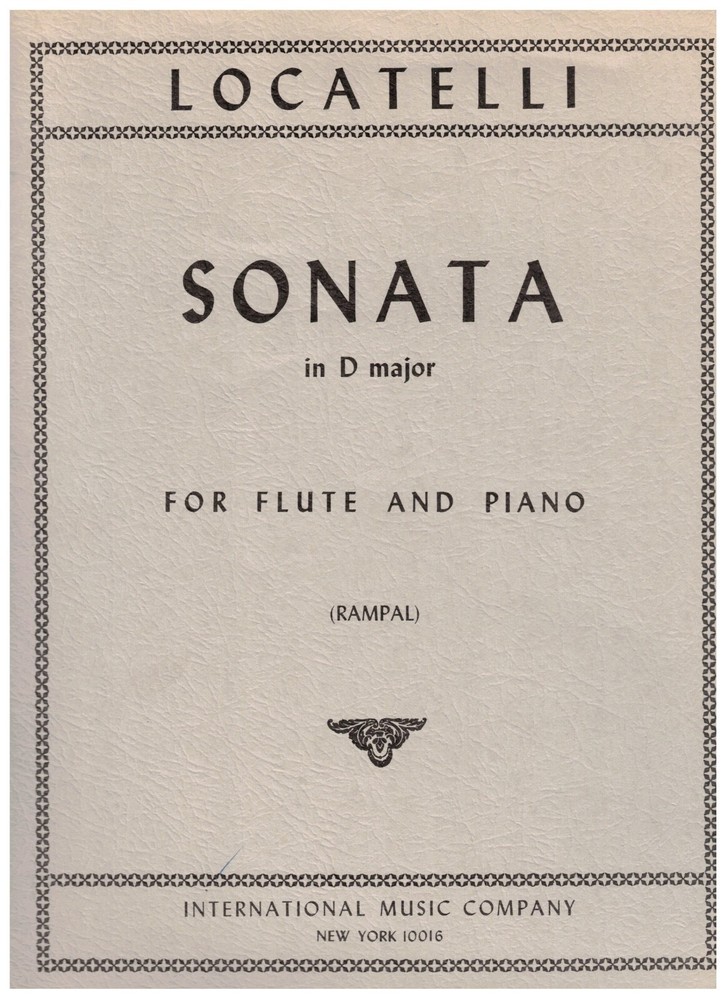 Locatelli Sonata In D Major For Flute And Piano Music Book International Imc New