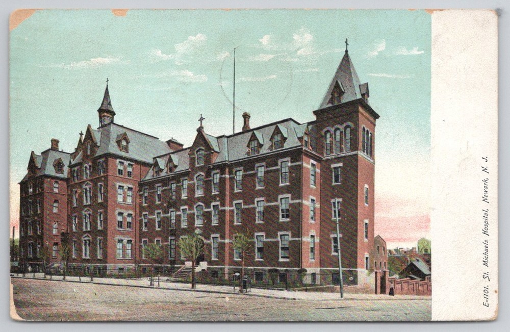 St. Michael's Hospital Newark NJ Postcard 1910 Divided Back German Print