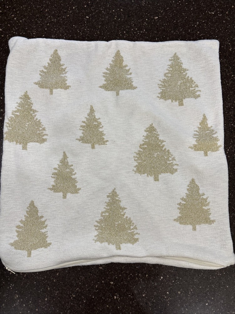 34th & Pine Gold Metallic Christmas Tree Pillow Cover 19x20