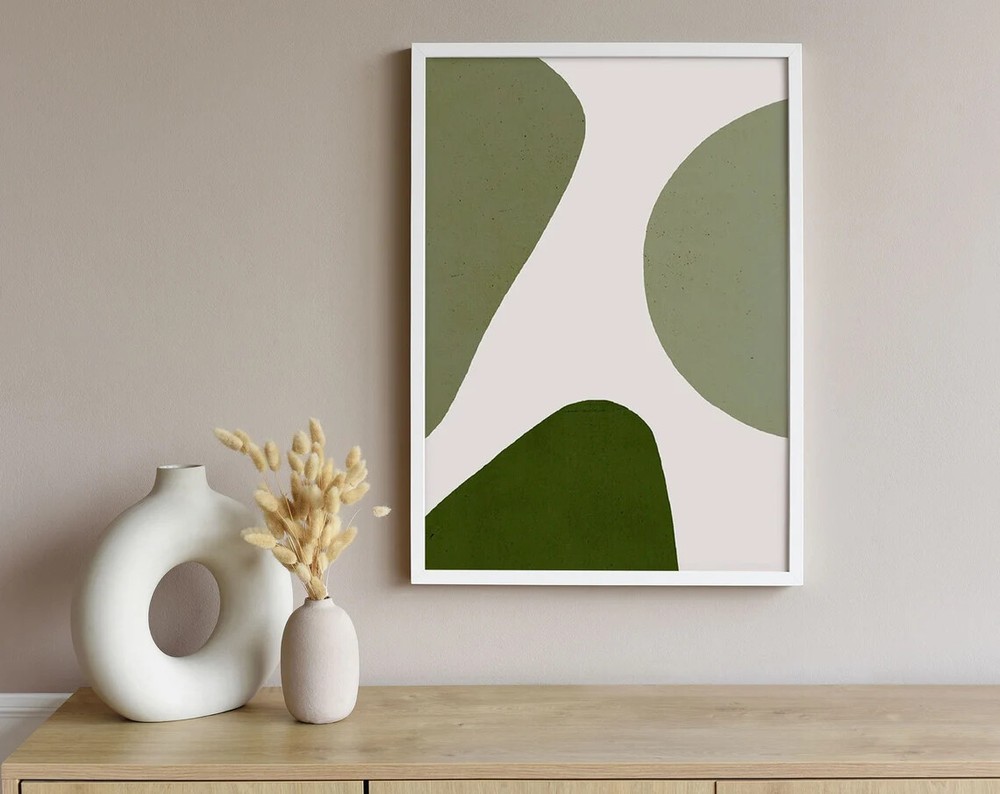 Abstract Green Stone Shapes Poster Premium Quality Available in Multiple Sizes