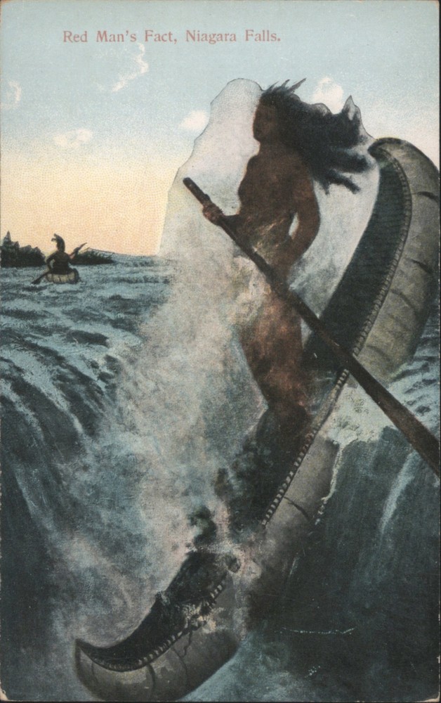 Niagara Falls, NY New York Red Man's Fact Original Vintage Postcard