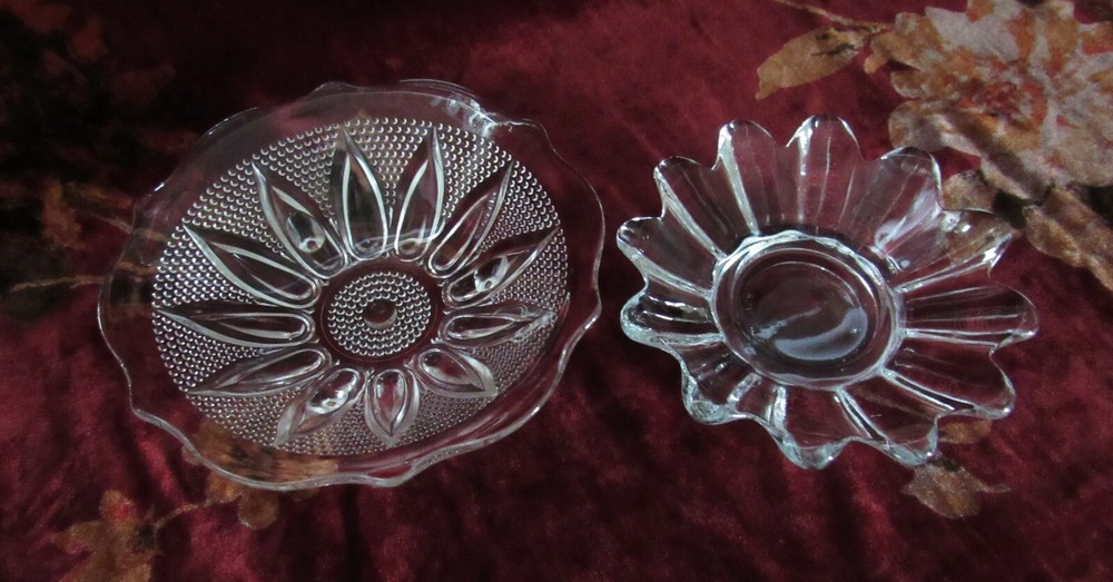 Vintage Clear Glass Votive / Trinket / Candy Dishes - Set of 2 Made in USA - EUC