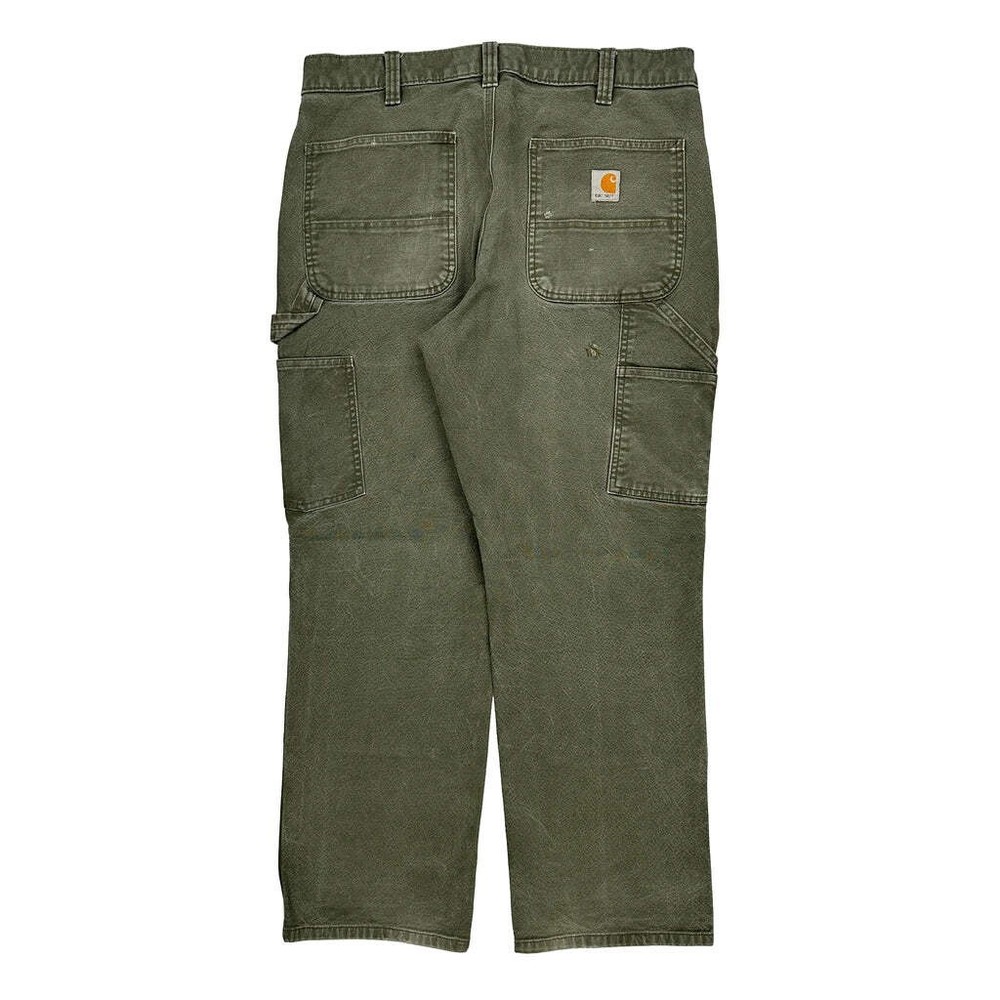 Carhartt Double Knee Carpenter Pants - 34W 30L Green Cotton