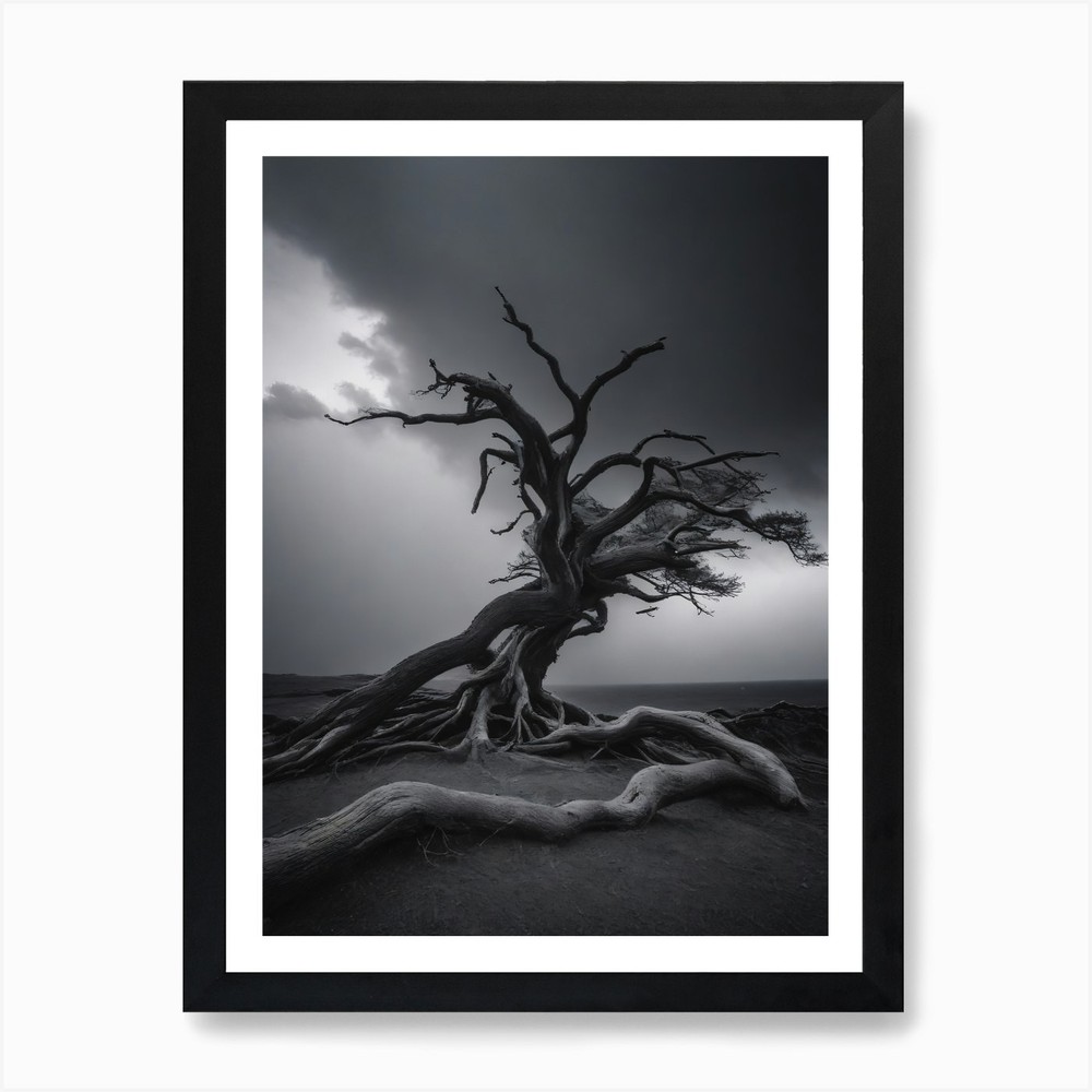Lone Tree Framed Wall Art Canvas Print Poster Picture
