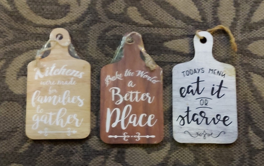 Decor Farmhouse Inspirational Kitchen Wood Signs Set Rustic Hanging Plaques