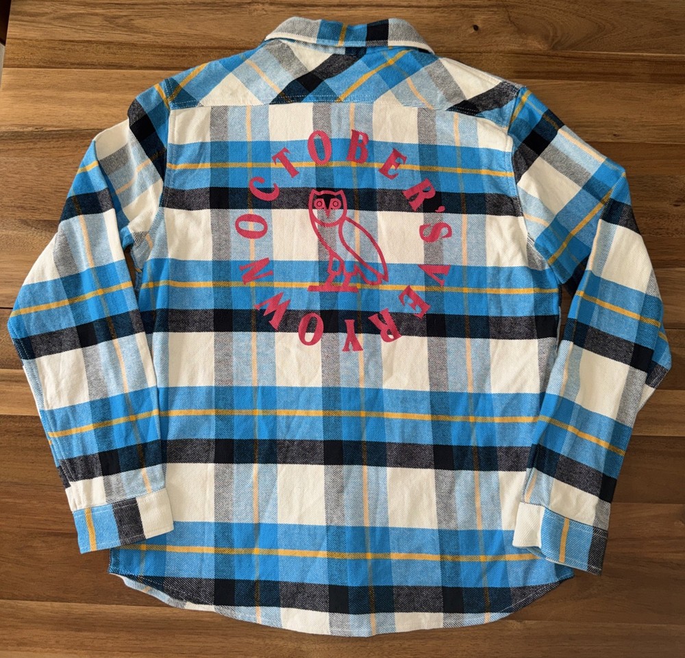 OVO October's Very Own Shirt Mens XL Flannel Long Sleeve Button Up Drake