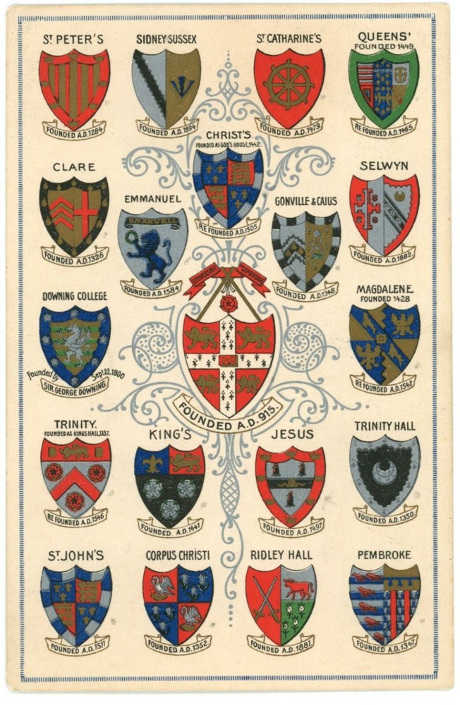 University Of Cambridge, Britain's Colleges And Uni's Coat Of Arms, UK Postcard