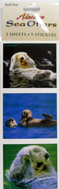 Acid Free Alaska Theme Stickers - Sea Otters - cute ! New In Package sticker set-image