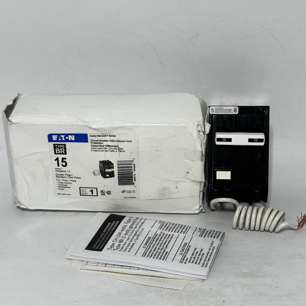 Eaton NNB GFTCB215 Miniature Circuit Breakers (MCBs) GF 2P 15A 240V 50/60Hz 1Ph