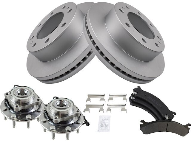 Front Brake Pad and Rotor and Wheel Hub Kit fits Sierra 2500 1999-2004 78RPHT