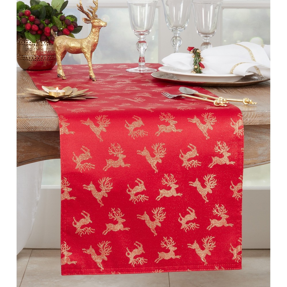 Reindeer Design Holiday Table Runner - 16