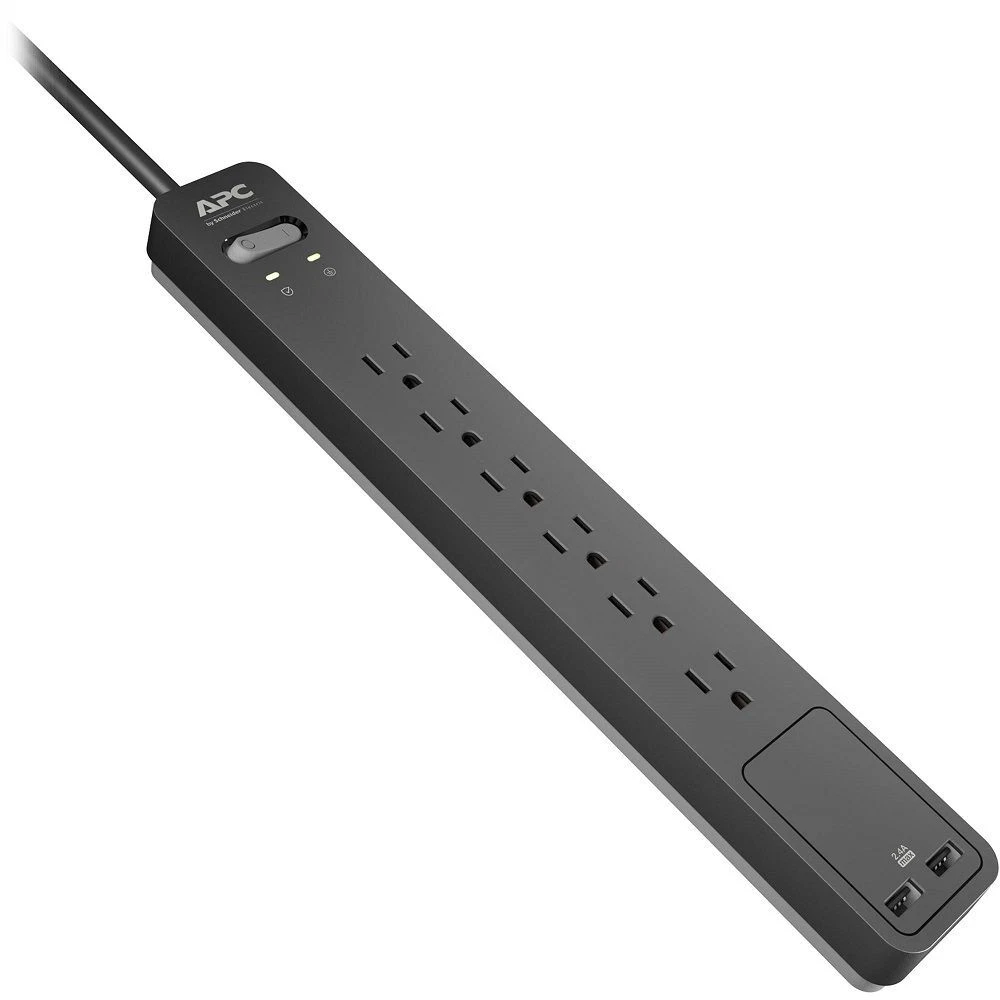 APC PE66 6-Outlet Surge Protector Power Strip 1080 Joules SurgeArrest Essential