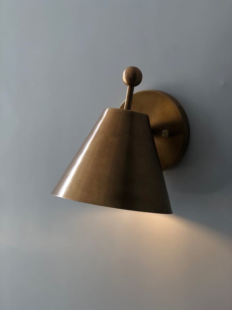1950s Mid Century Modern Brass Handmade Wall Swing Arm Sconce Light Wall Lamp