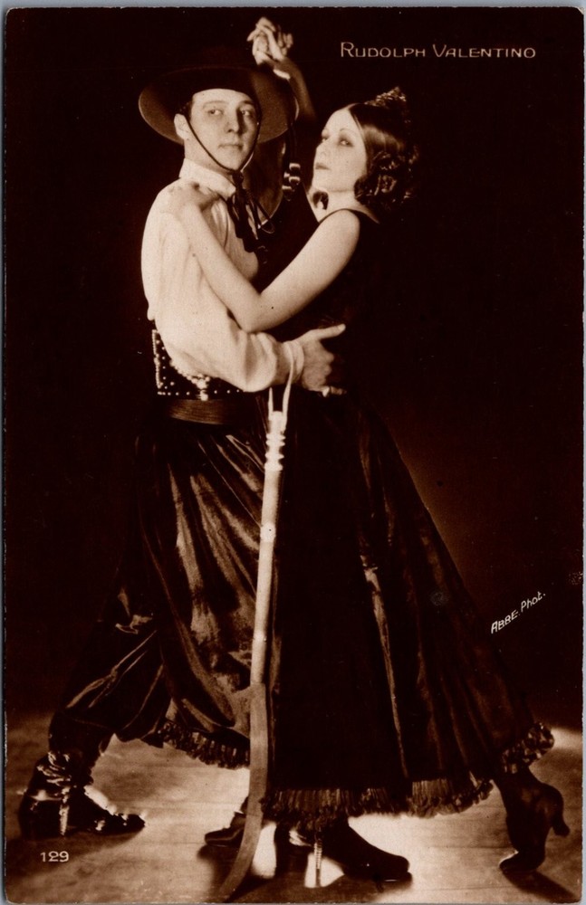 Rudolph Valentino Gaucho Dance RPPC Silent Film Era Postcard France