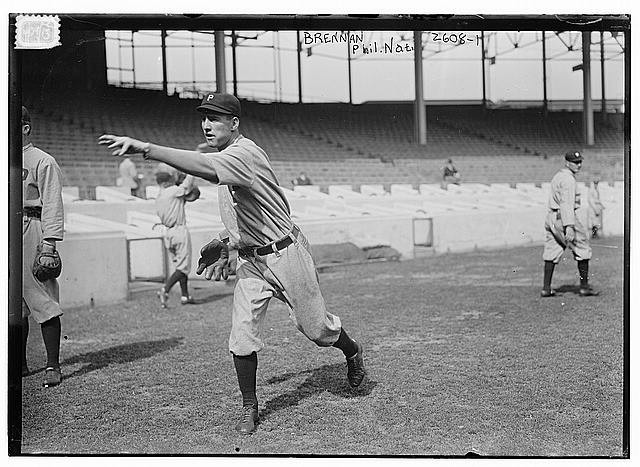 Photo:Ad Brennan Philadelphia NL Baseball 1913 Pitching Practice Stadium