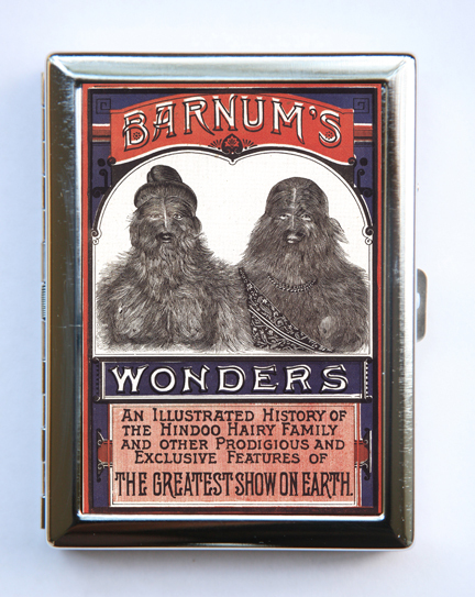 Circus Freaks Cigarette Case Wallet Business Card Holder sideshow performers