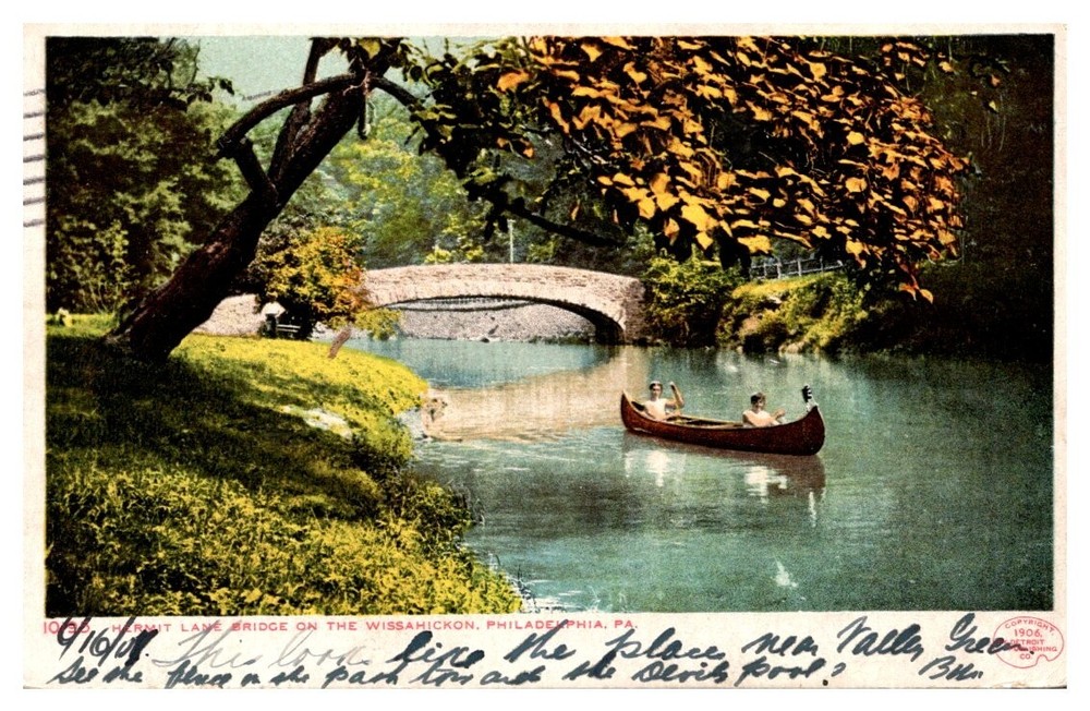 1907 Hermit Lane Bridge Wissahickon Philadelphia Pennsylvania Vintage Postcard