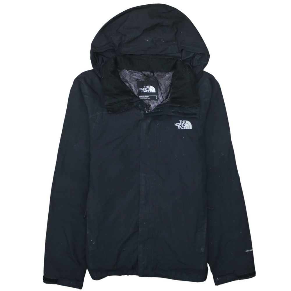 The North Face Mens Windbreaker Jacket Black HyVent Hooded Zip Pockets S Outdoor