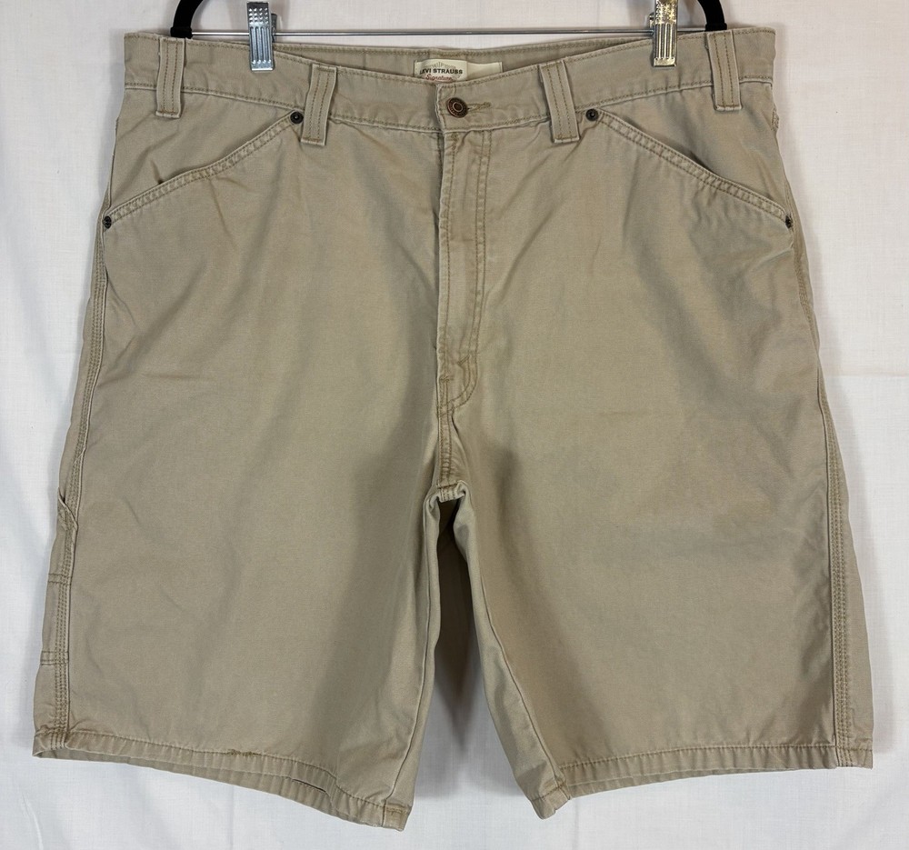 Levi Strauss Signature Workwear Carpenter Shorts Baggy Tan Men’s 38 Waist