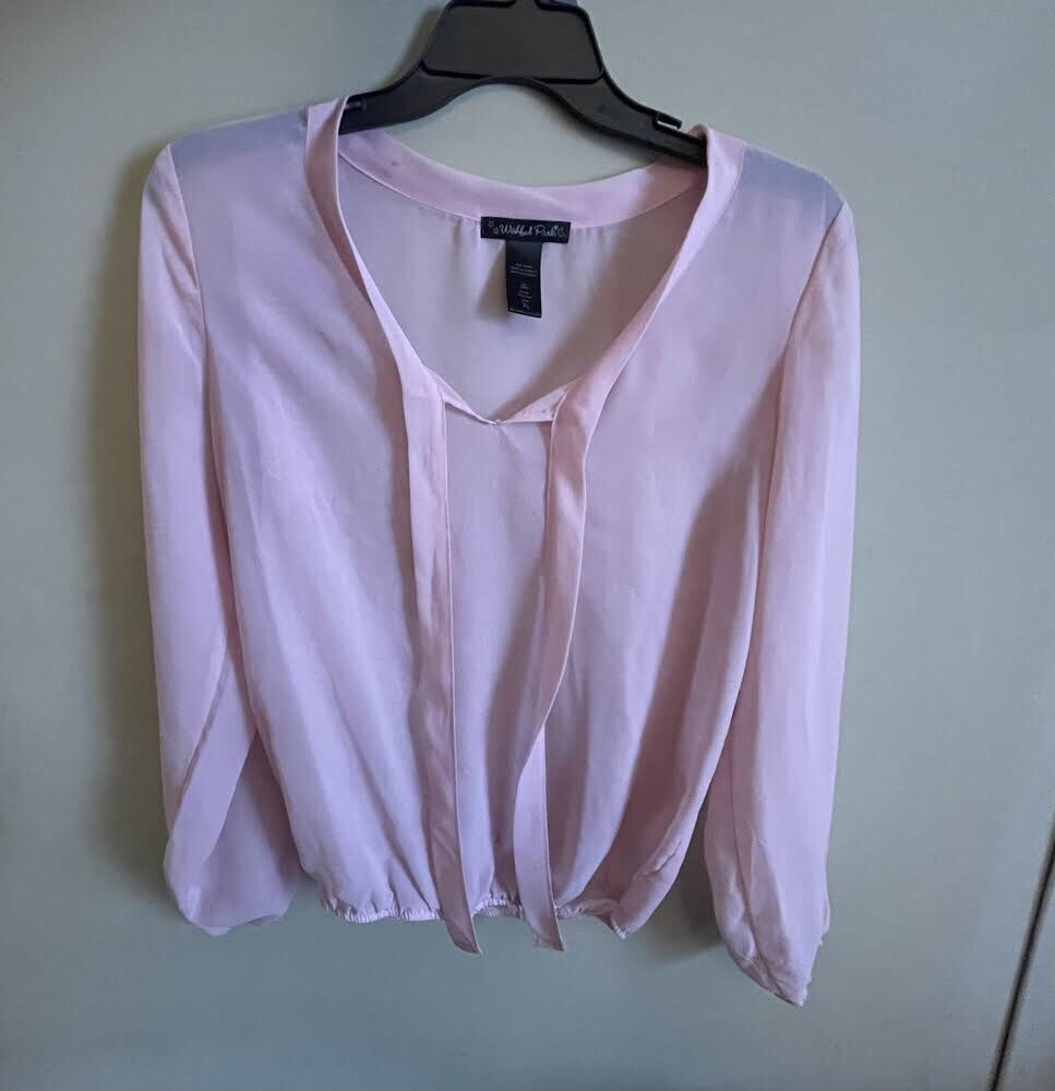 Wishful Park Women Lite Pink Long Sleeve Blouse/Shirt/Size XL