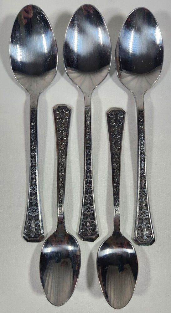 5 Pc Interpur Florenz Flatware Table/Teaspoons Fleur de lis Korea Replacements