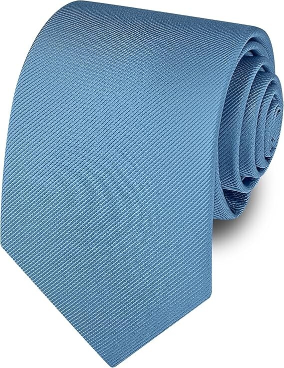 63'' XL Tie Mens Extra Long Solid Woven Necktie for Men Big and Tall Dusty Blue