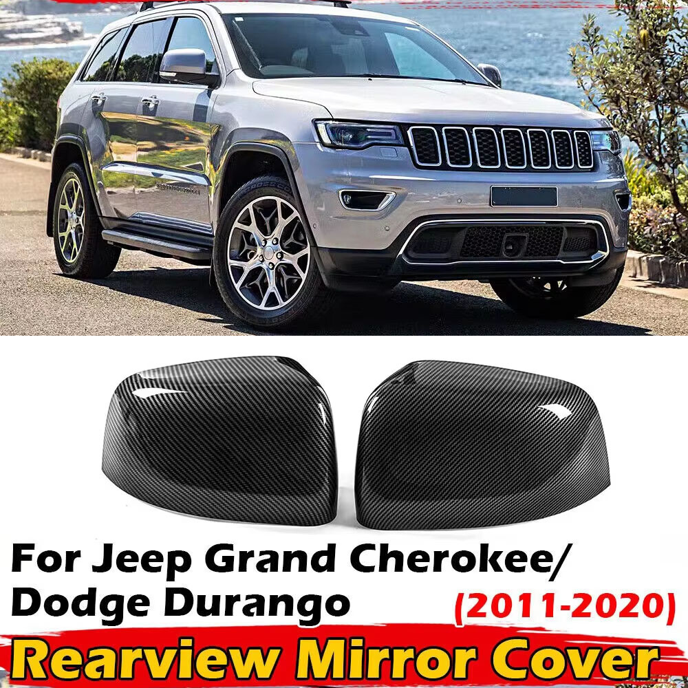 For Jeep Grand Cherokee Dodge 2011-2020 Rearview Side Mirror Cover Wing Cap Trim