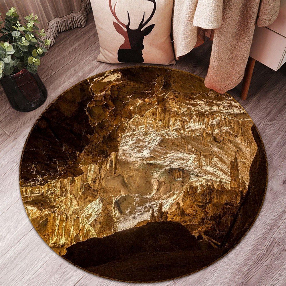 3D Yellow Grotto NAO3847 Game Rug Mat Elegant Photo Carpet Mat Fay
