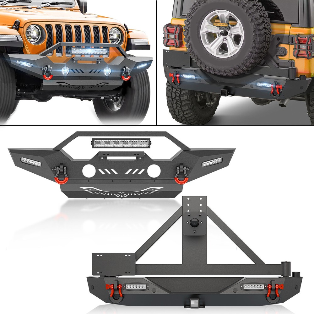 Jeep Wrangler JL JLU 2018-2025 Front or Rear Bumper with License Plate Frame